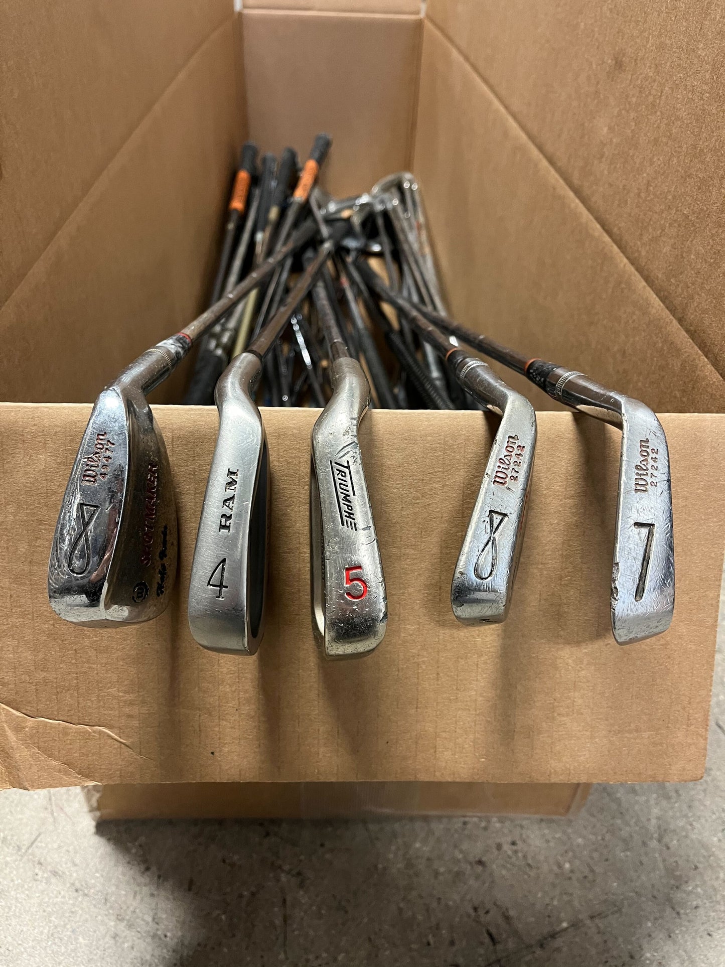 Wholesale Lot of 50 Single Irons. Wilson, Spalding, Ram, etc.-Next Round