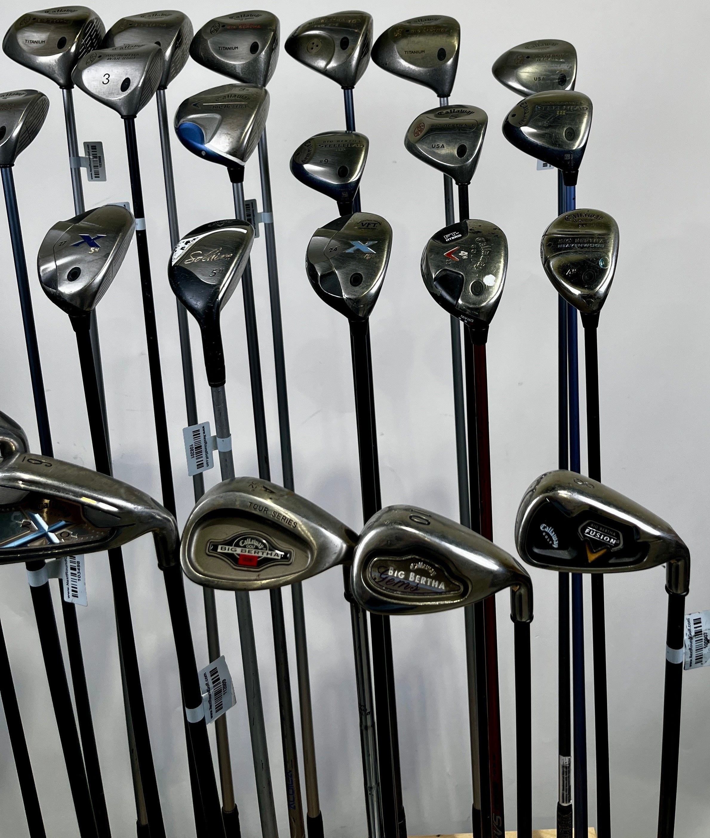 Wholesale Lot of 24 Callaway Drivers, Fairway Woods, Hybrids, and Single Irons.-Next Round