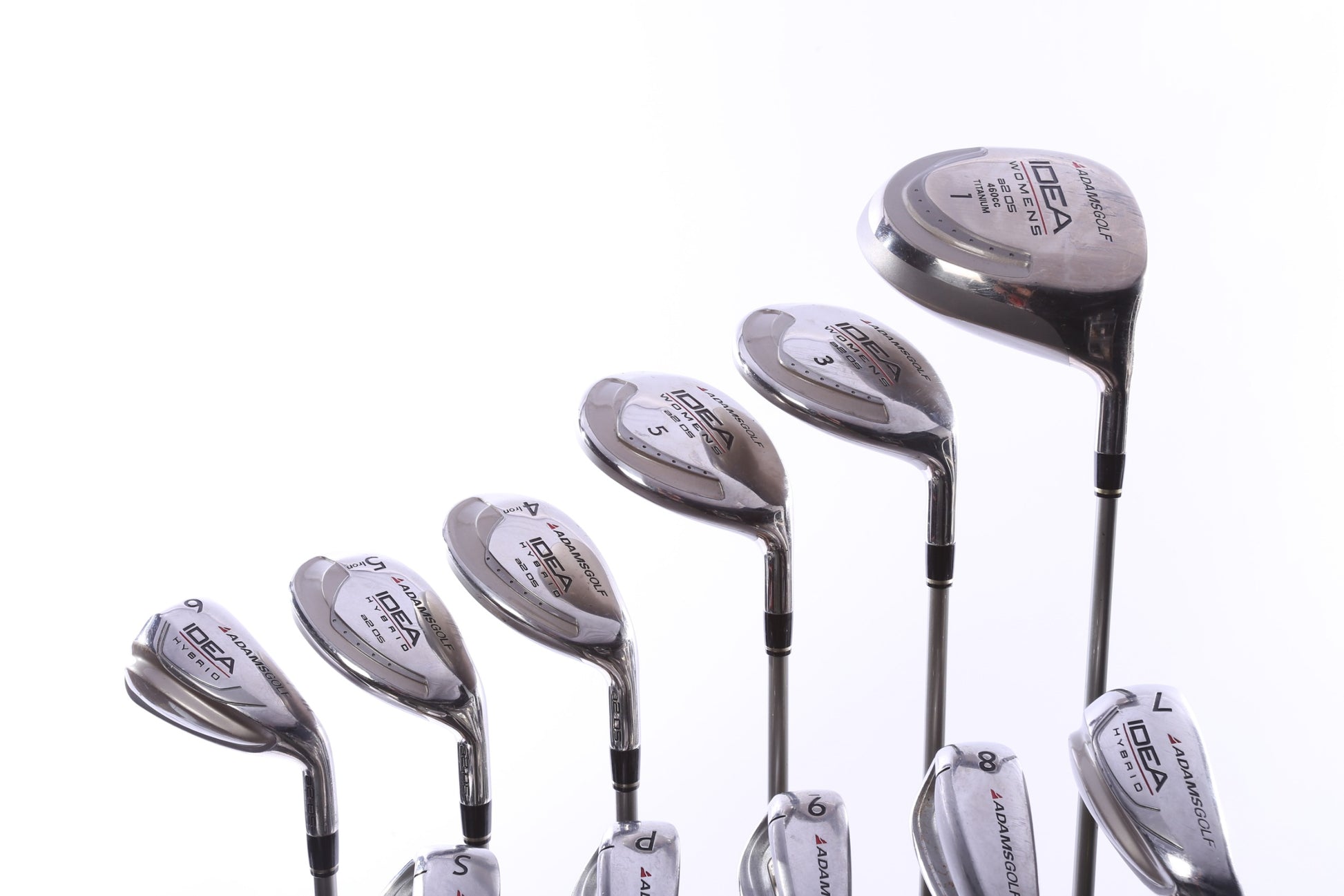 Used Adams Idea a2 OS Complete Set - Right-Handed - 1W, 3W, 5W, 4-7H, 8-PW, SW, Putter - Ladies Flex-Next Round