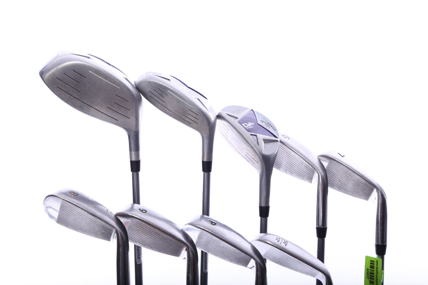 Used Us Kids Golf U/L 54 Grey/Purple Kids Set - Left-Handed - 1W, FW, 4H, 6-PW, 56* Putter - Youth Flex-Next Round