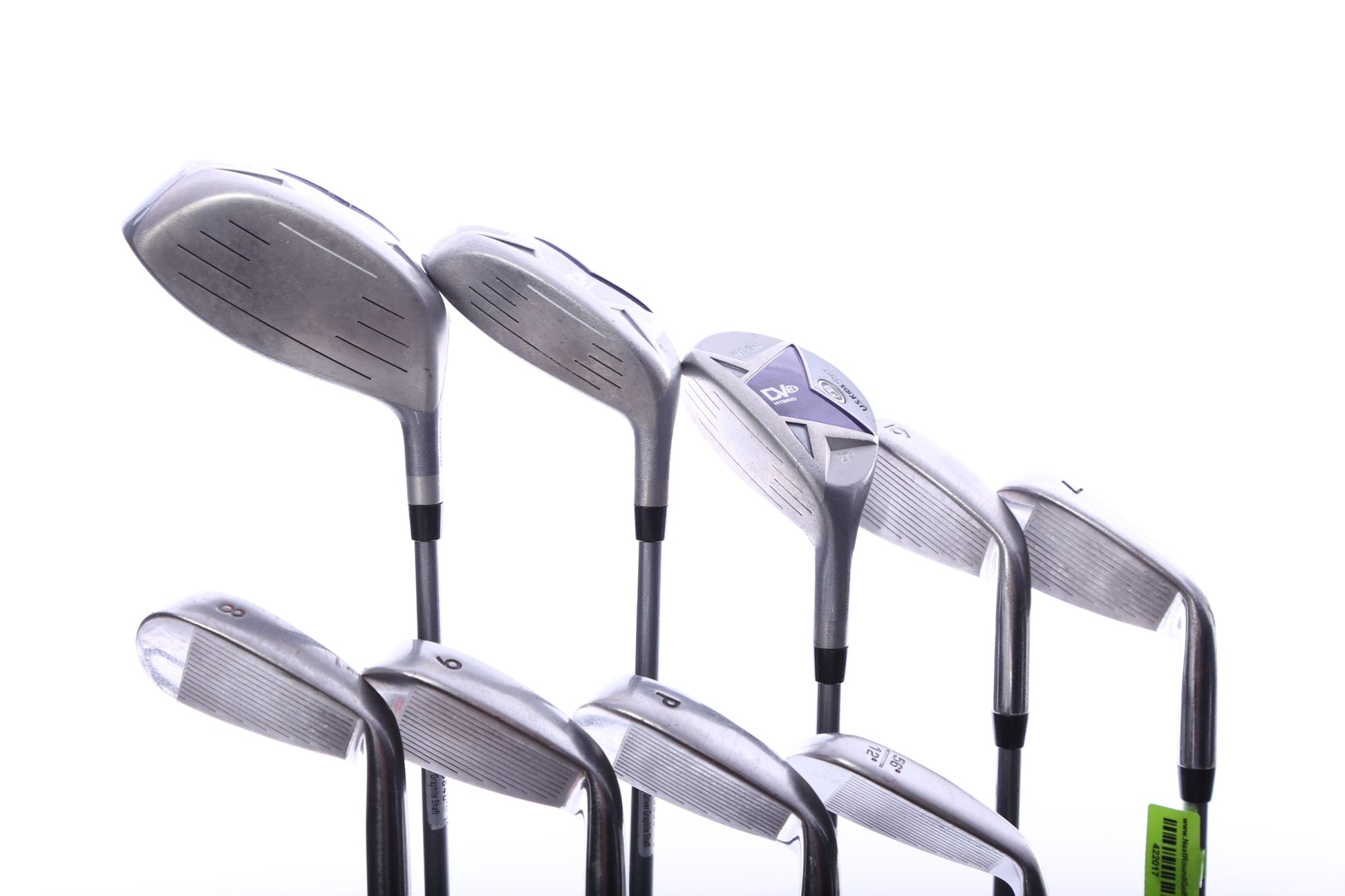 Used Us Kids Golf U/L 54 Grey/Purple Kids Set - Left-Handed - 1W, FW, 4H, 6-PW, 56* Putter - Youth Flex-Next Round