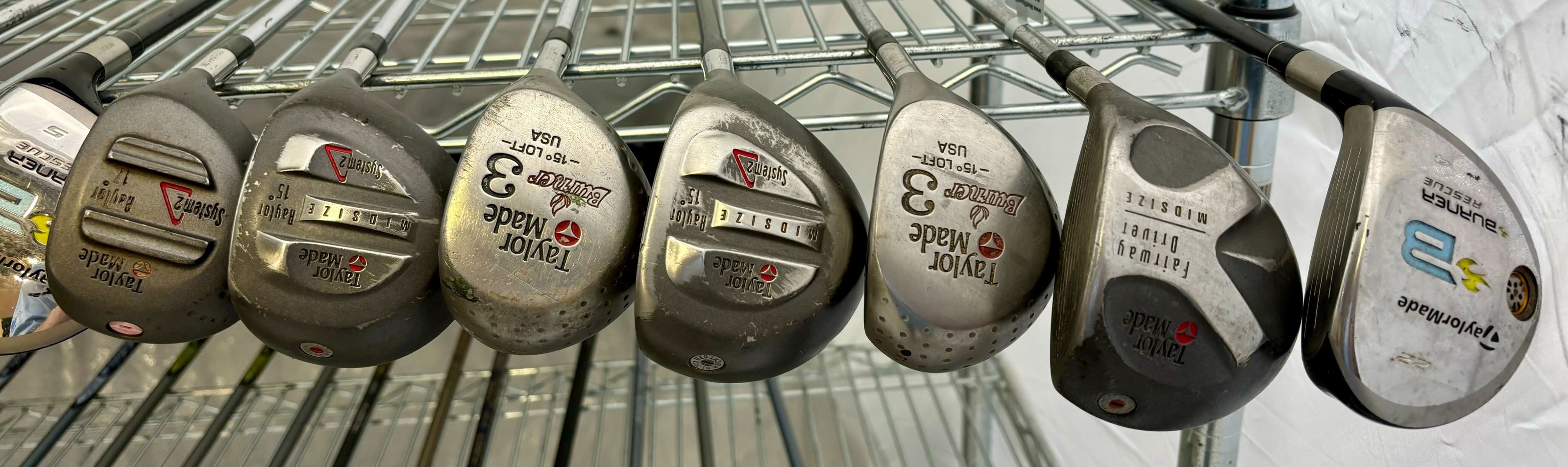 Wholesale Lot of 40 Golf Clubs - TaylorMade Woods and Cobra Baffler Hybrids-Next Round