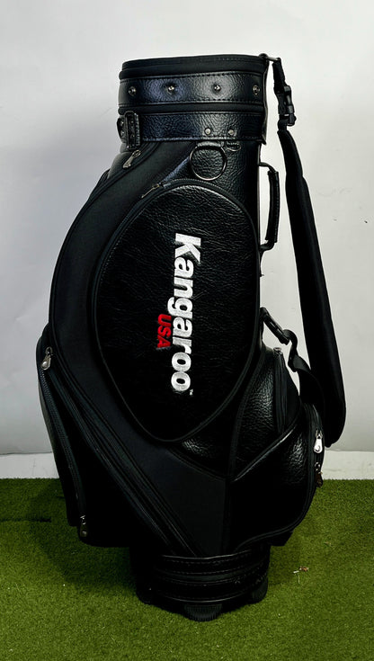 Kangaroo USA Staff Golf Bag - 6 Dividers 10 Pockets- Black, White, and Red-Next Round