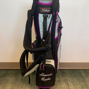 Titleist Women's Stand Bag Black/Pink 3 Dividers w/ Strap and Rain Cover-Next Round