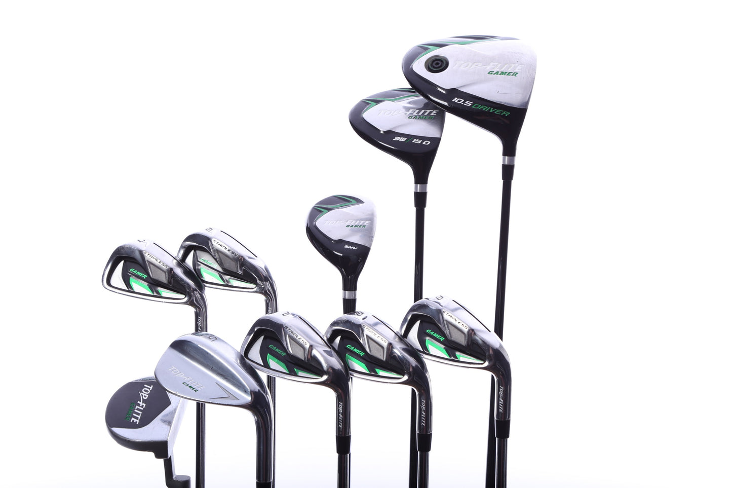 Used Top Flite Gamer X Complete Set - Right-Handed - 1W, 3W, 5H, 6-PW, SW, Putter - Not Specified Flex-Next Round