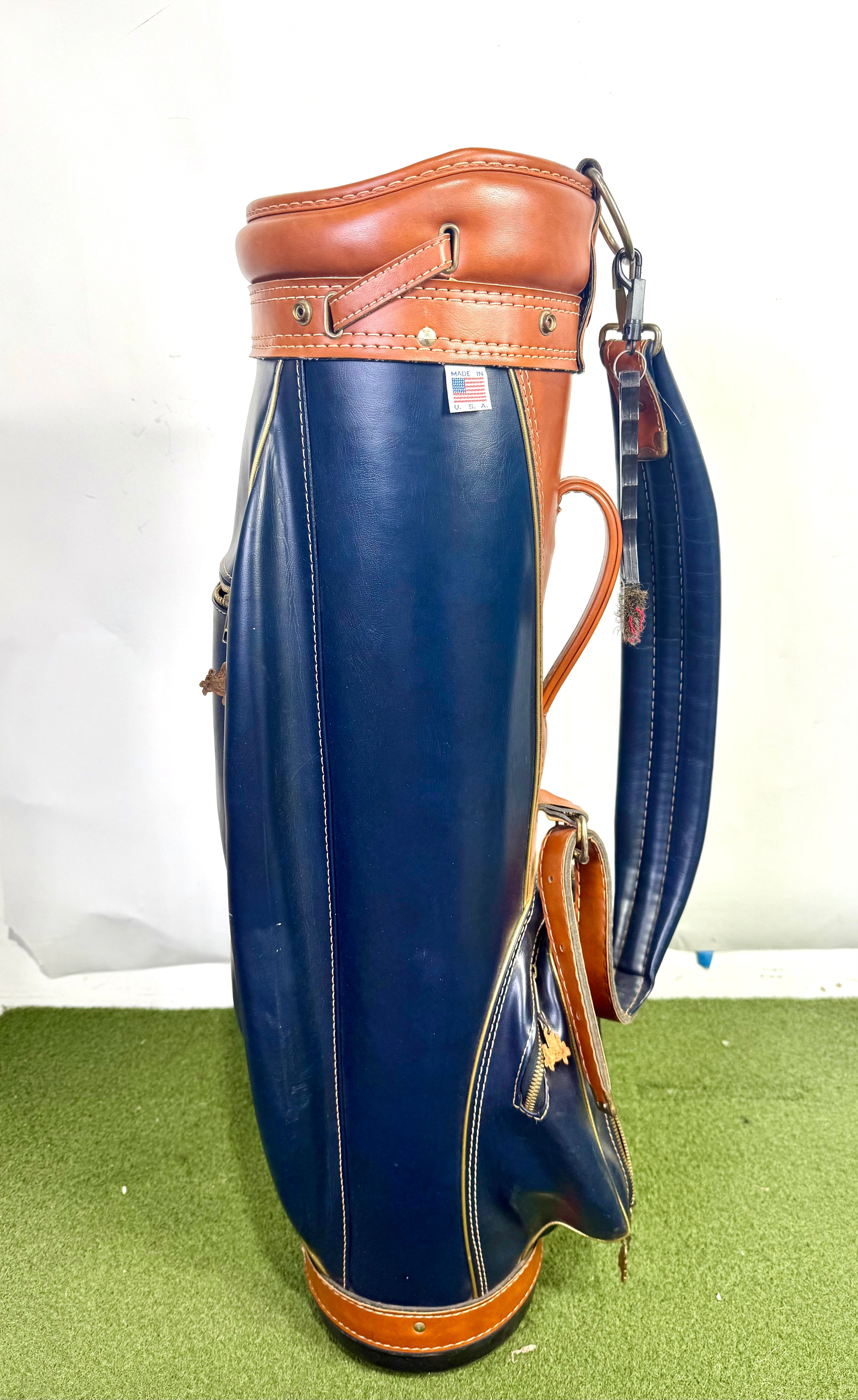 Hot-Z Cart Golf Bag - 6 Dividers 5 Pockets - No Raincover - Blue and Tan-Next Round