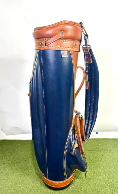 Hot-Z Cart Golf Bag - 6 Dividers 5 Pockets - No Raincover - Blue and Tan-Next Round