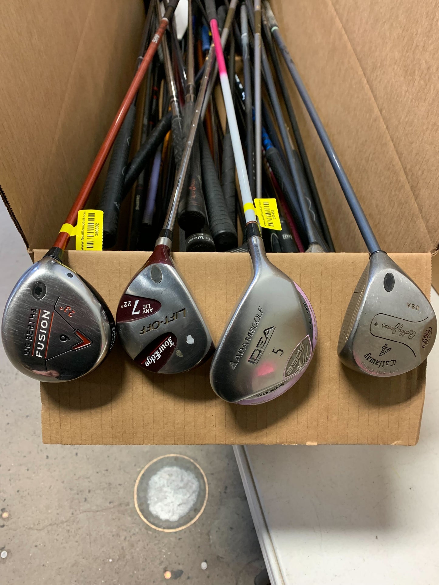 Wholesale Lot of 45 Callaway, Tour Edge, Mizuno, Adams, etc. Fairway Woods-Next Round