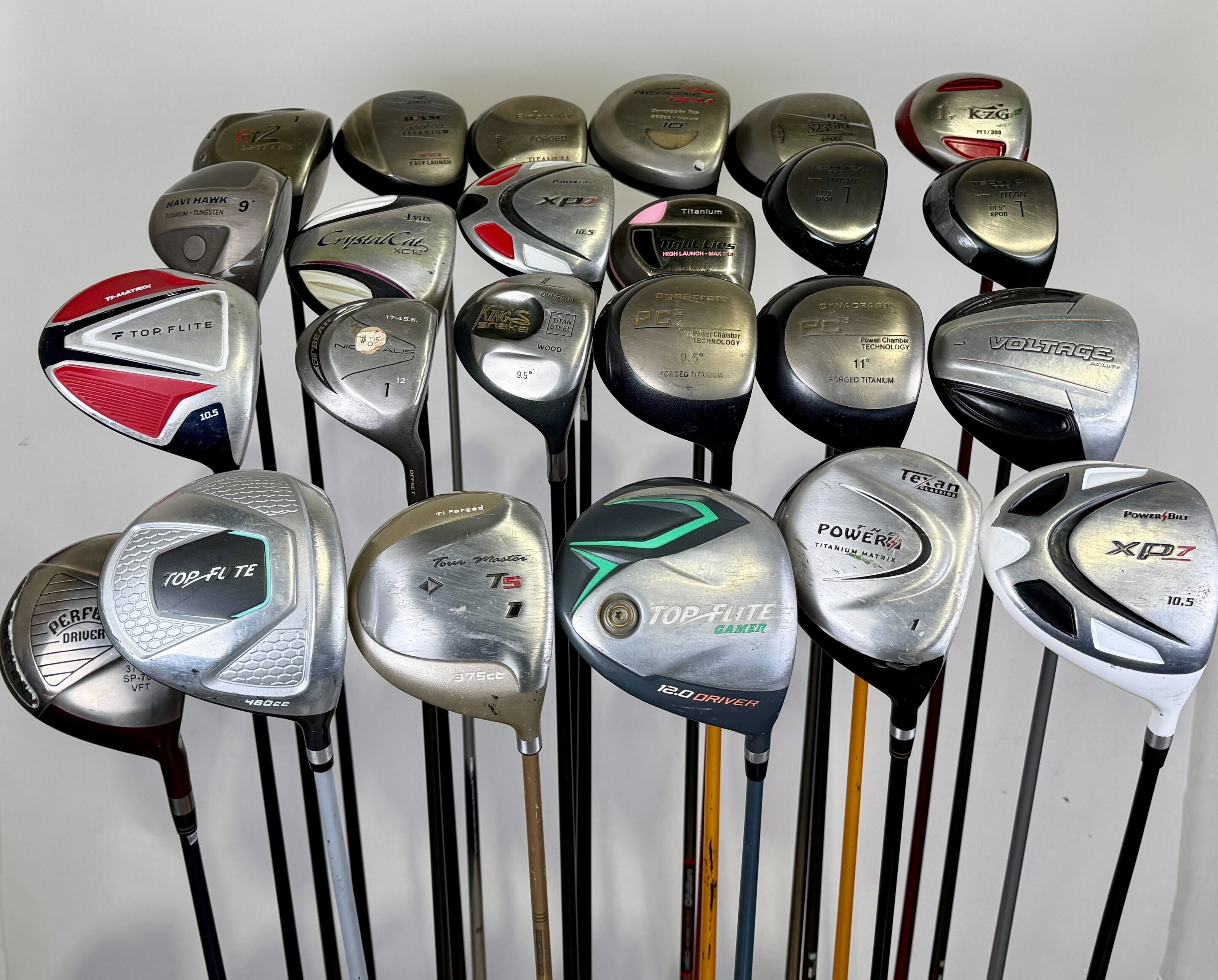 Wholesale Lot of 24 Golf Clubs - 24 Drivers Assorted Brands-Next Round