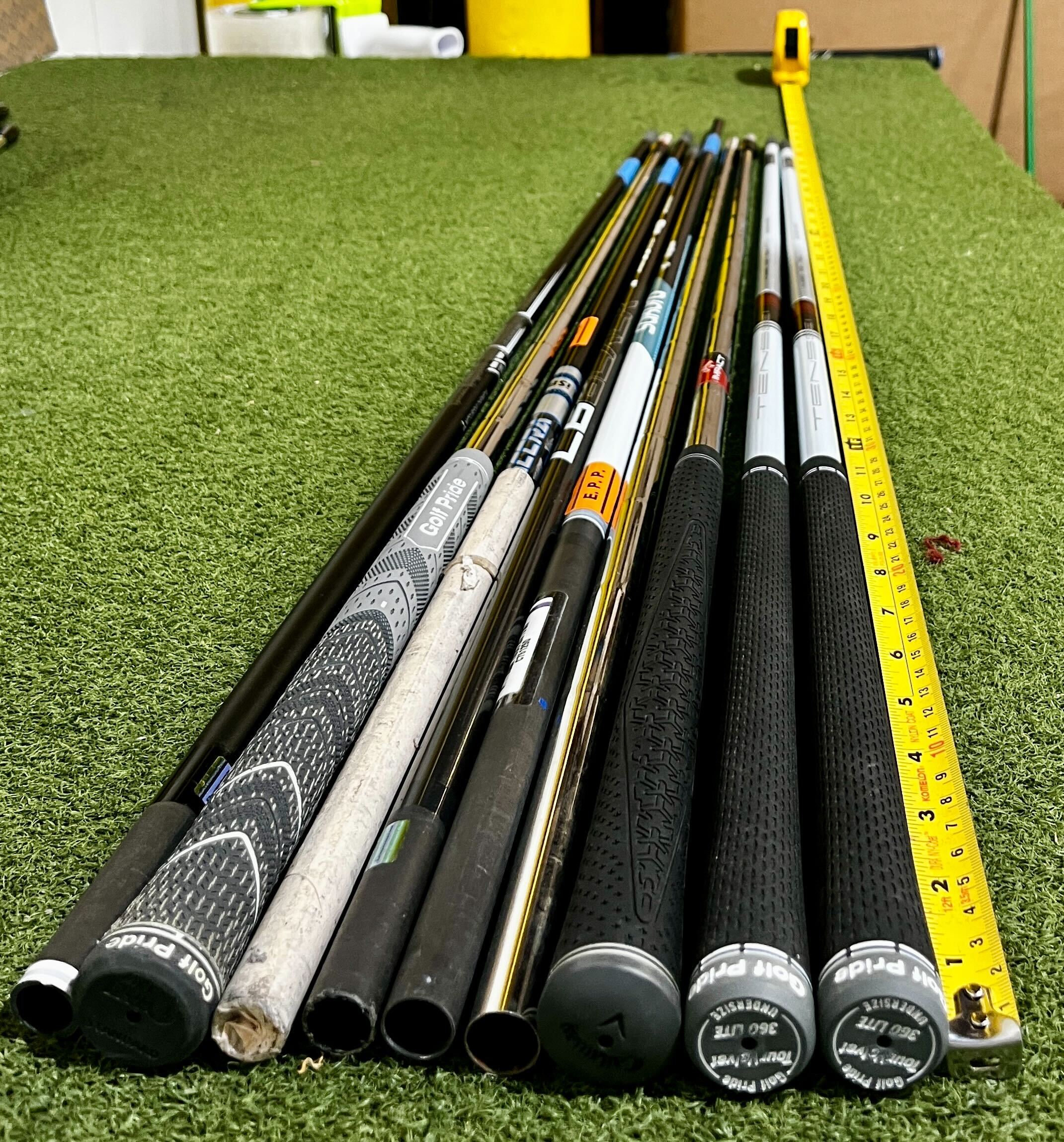 Wholesale Lot of 9 Golf Shafts - Assorted Brands-Next Round