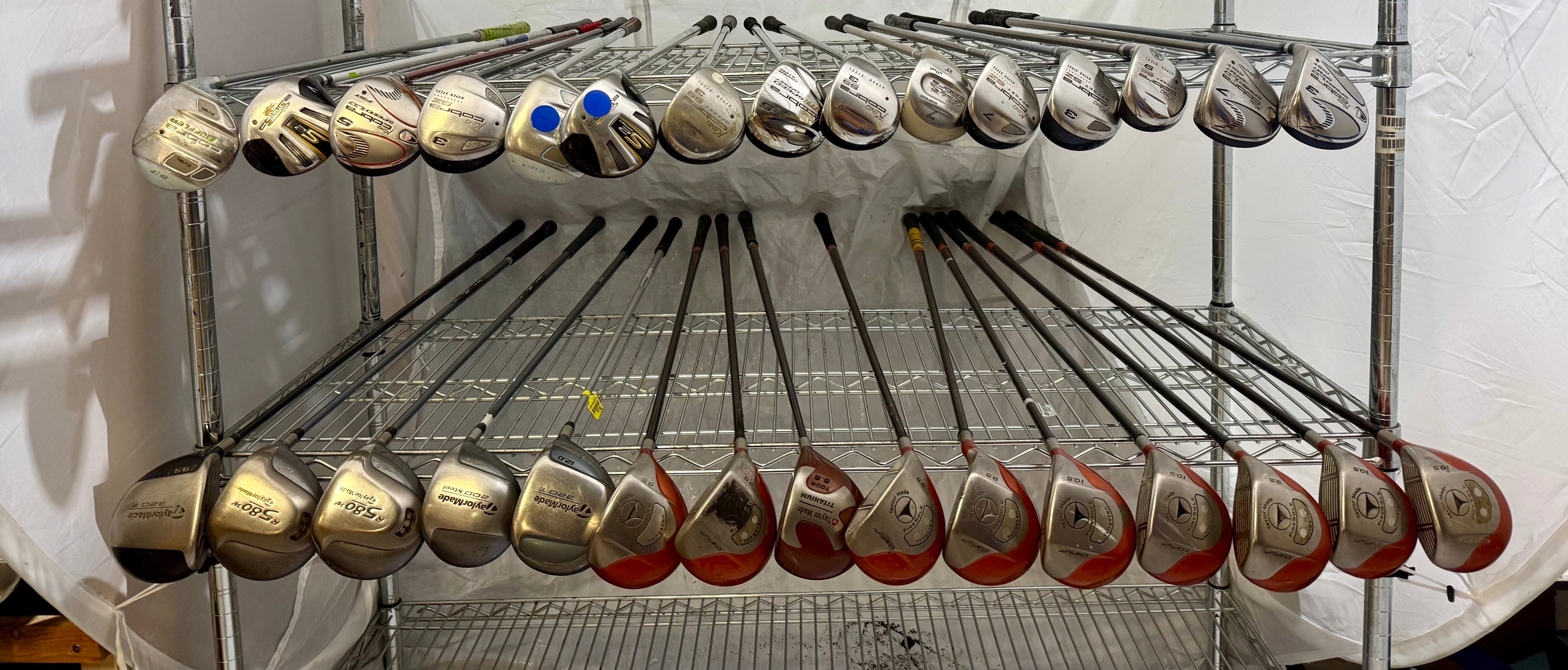 Wholesale Lot of 30 Golf Clubs - Cobra Woods & TaylorMade Drivers-Next Round