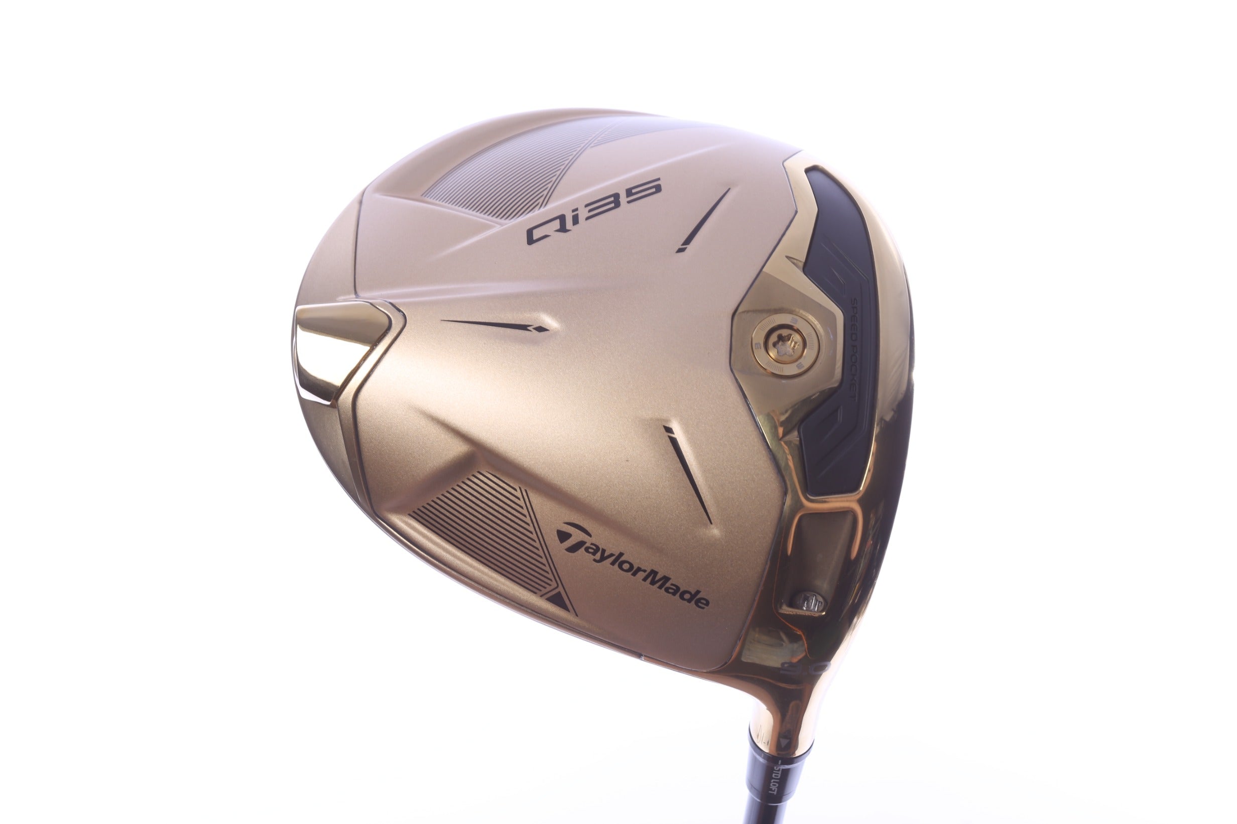 TaylorMade Qi35 Max Designer Gold Driver - 9 Degrees - Tour Extra Stiff Flex LA Golf Gold Series Mid - Right-Handed