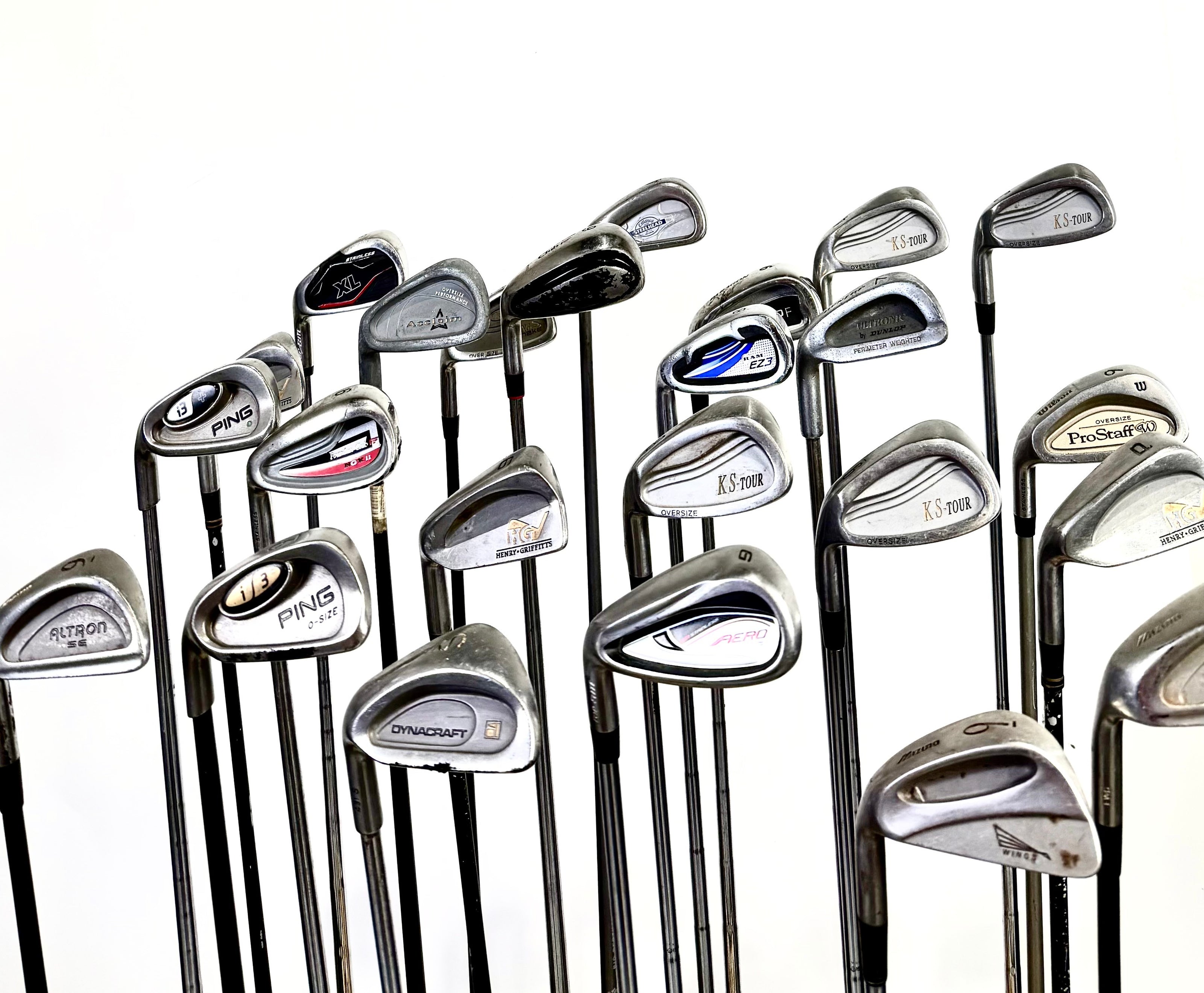 Wholesale Lot of 24 Golf Clubs - Left Handed -Assorted Irons and Wedges-Next Round