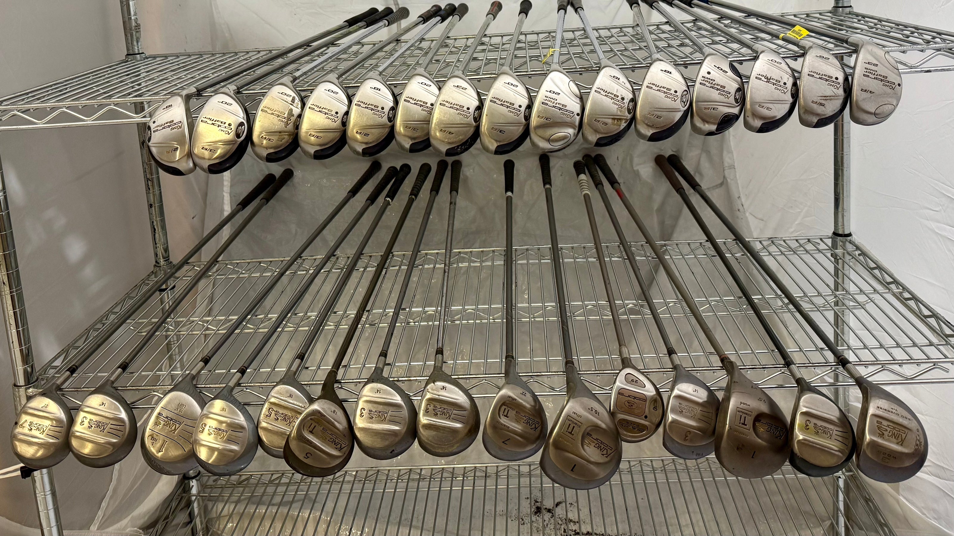 Wholesale Lot of 30 Golf Clubs - Cobra Drivers, Hybrids & Woods-Next Round