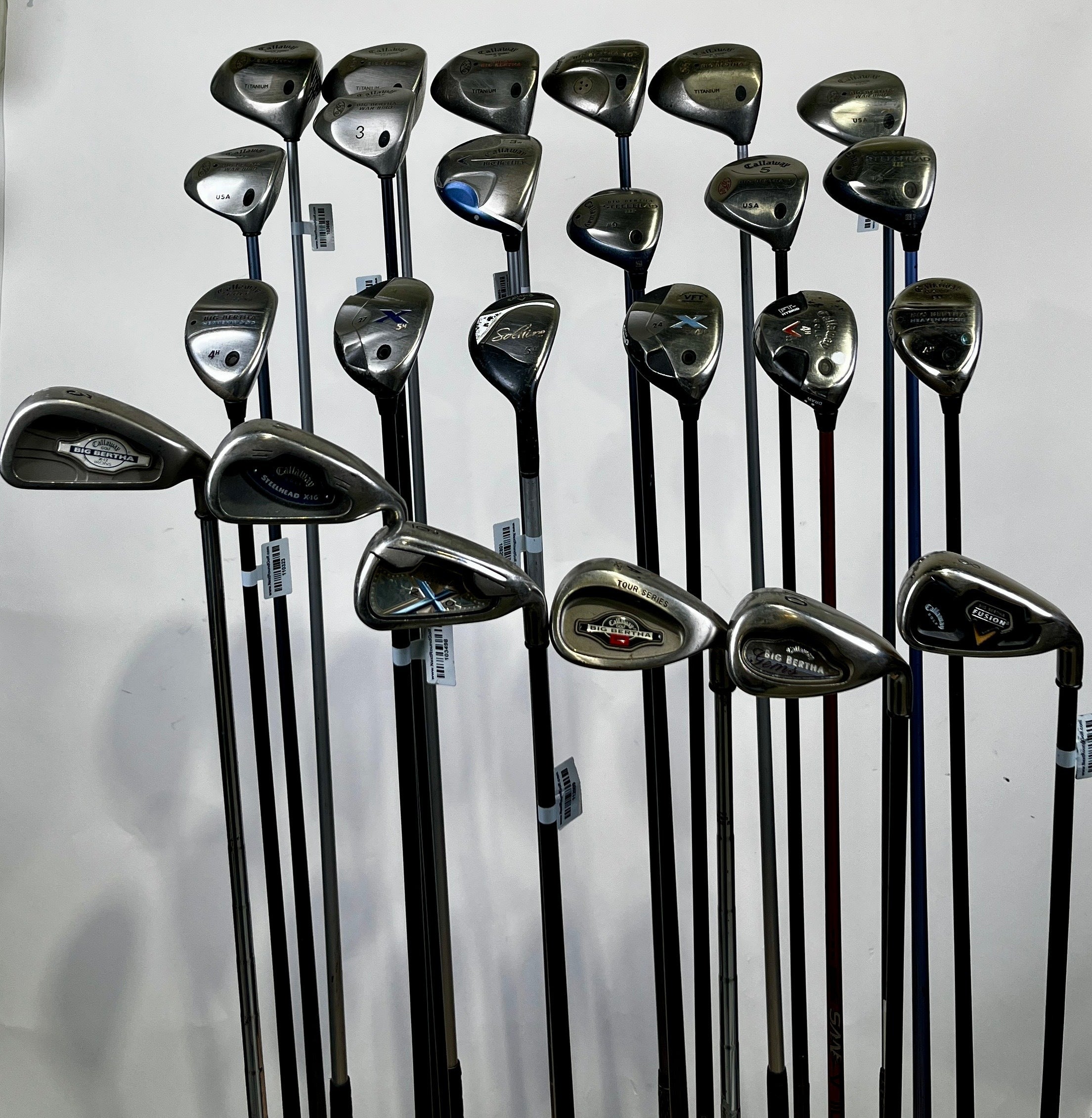 Wholesale Lot of 24 Callaway Drivers, Fairway Woods, Hybrids, and Single Irons.-Next Round