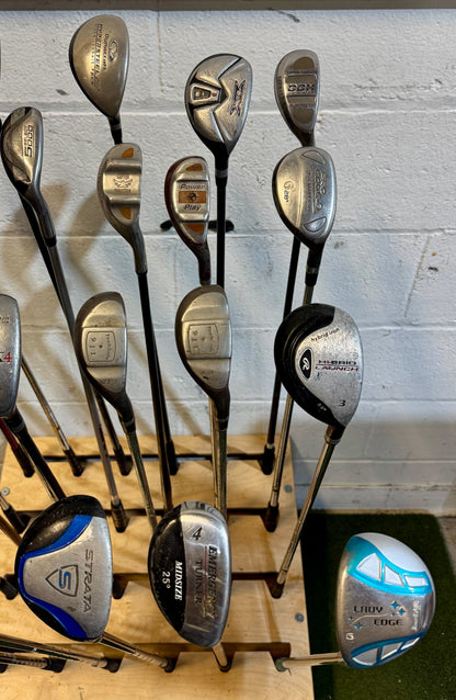 Wholesale Lot of 35 Golf Clubs - Assorted Hybrids - RH/LH - Mixed Flexes
