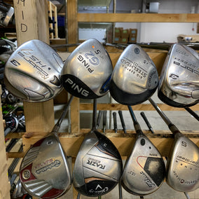 Wholesale Lot of 20 Golf Clubs - Fairway Woods & Hybrids - Men's Flex-Next Round