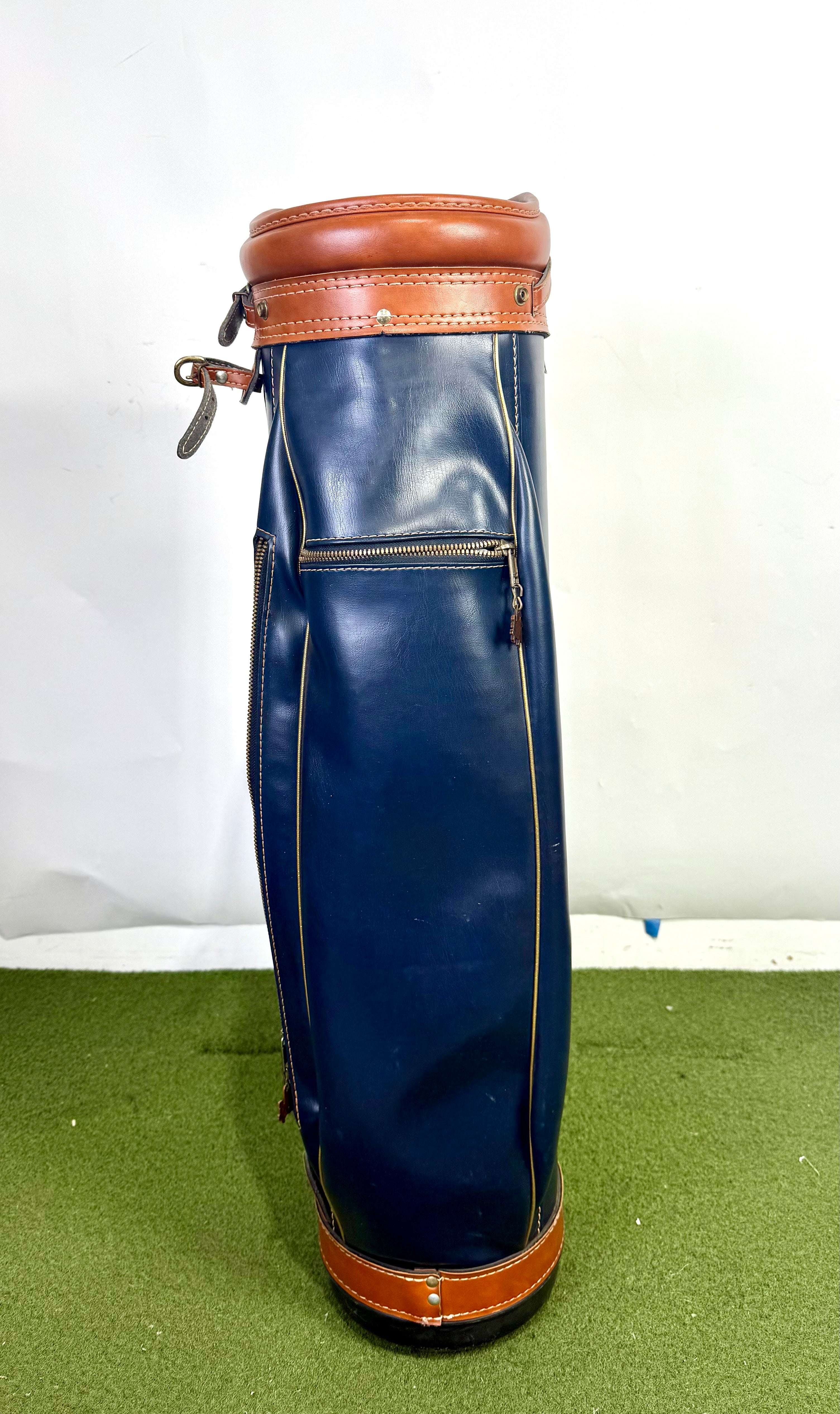 Hot-Z Cart Golf Bag - 6 Dividers 5 Pockets - No Raincover - Blue and Tan-Next Round