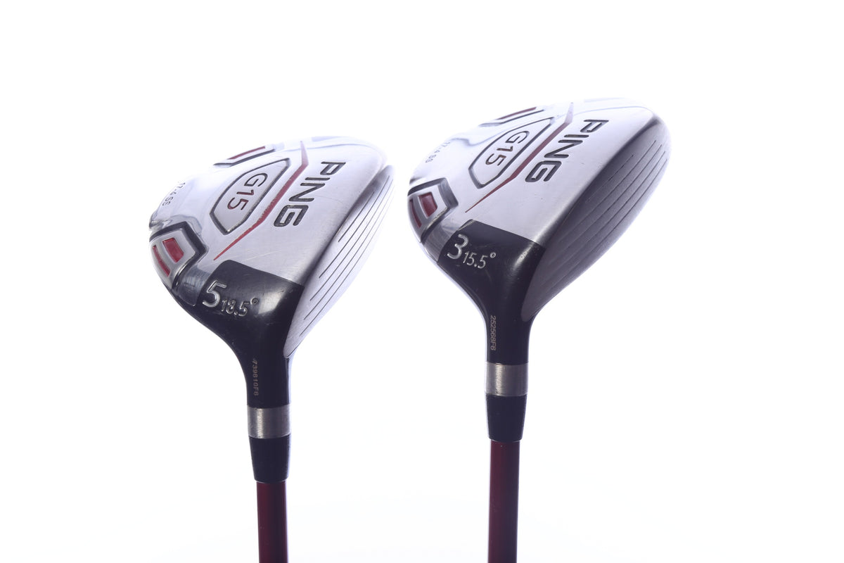 Used Ping G15 Wood Set - Right-Handed - 3W, 5W - Soft Regular Flex-Next Round