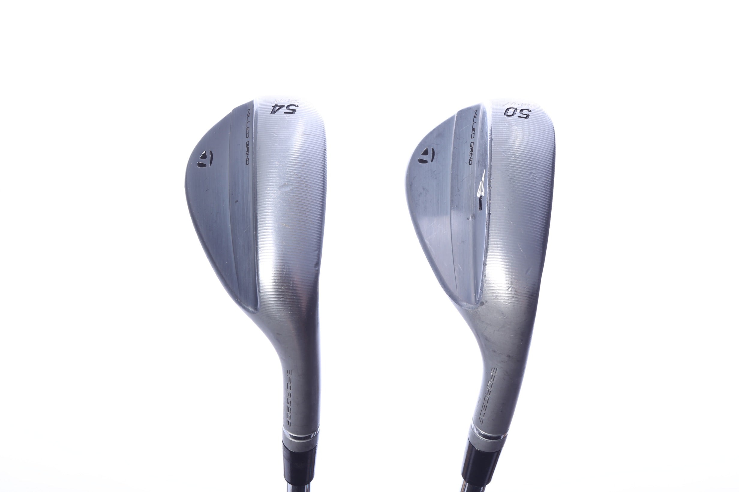 Used TaylorMade Milled Grind 5 Satin Chrome Wedge Set - Right-Handed - 50*, 54* - Wedge Flex