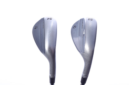 Used TaylorMade Milled Grind 5 Satin Chrome Wedge Set - Right-Handed - 50*, 54* - Wedge Flex