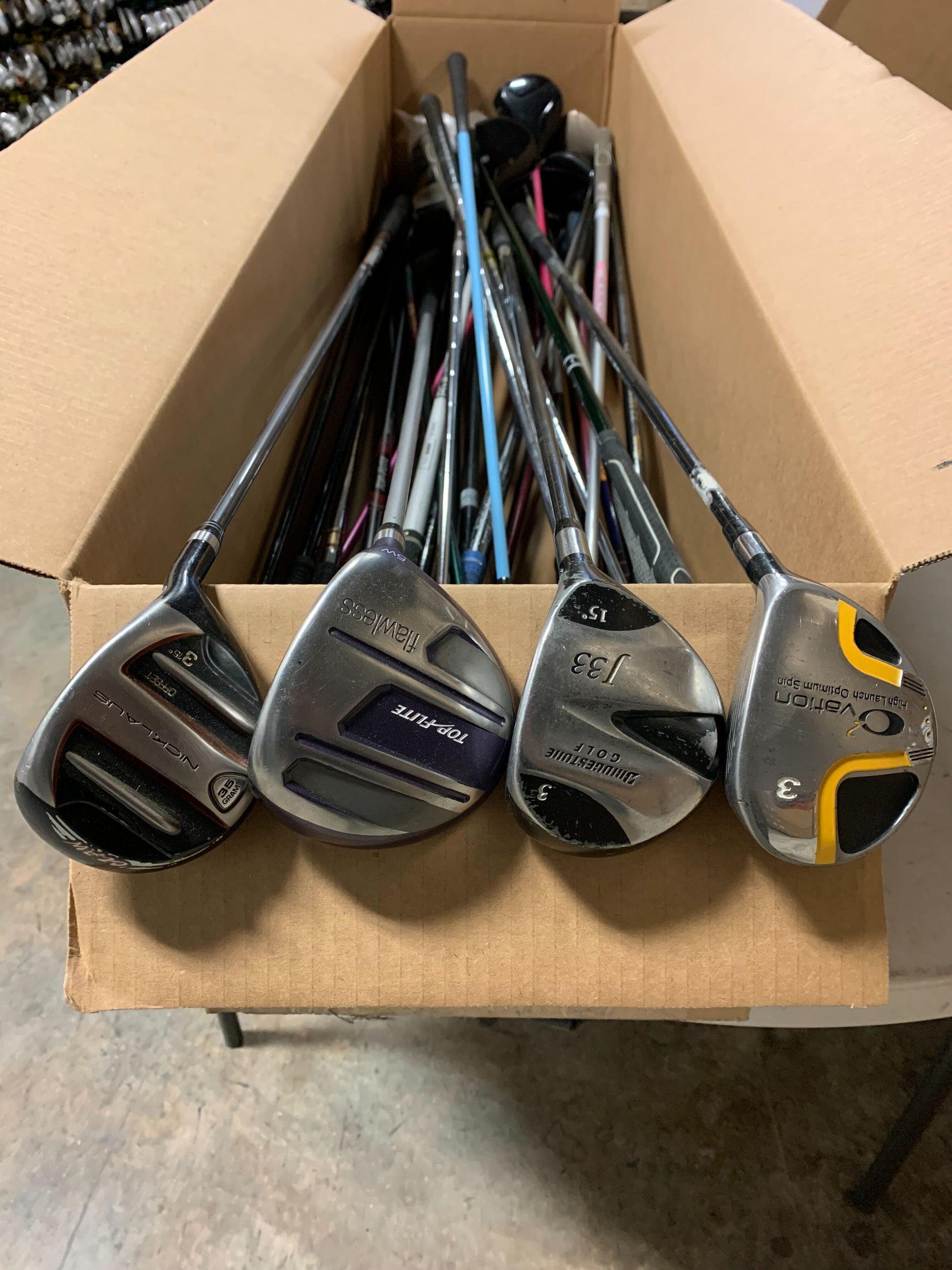 Wholesale Lot of 40 Top Flite, Orlimar, Bridgestone, etc. Fairway Woods-Next Round