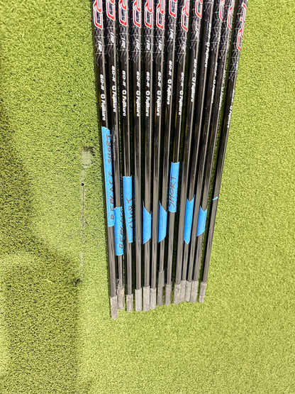 Lot of 13 Premium Golf Shafts - Various Lengths, Flexes, and Brands-Next Round