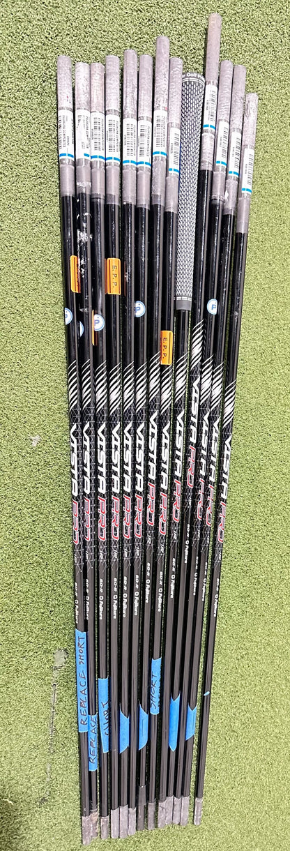 Lot of 13 Premium Golf Shafts - Various Lengths, Flexes, and Brands-Next Round