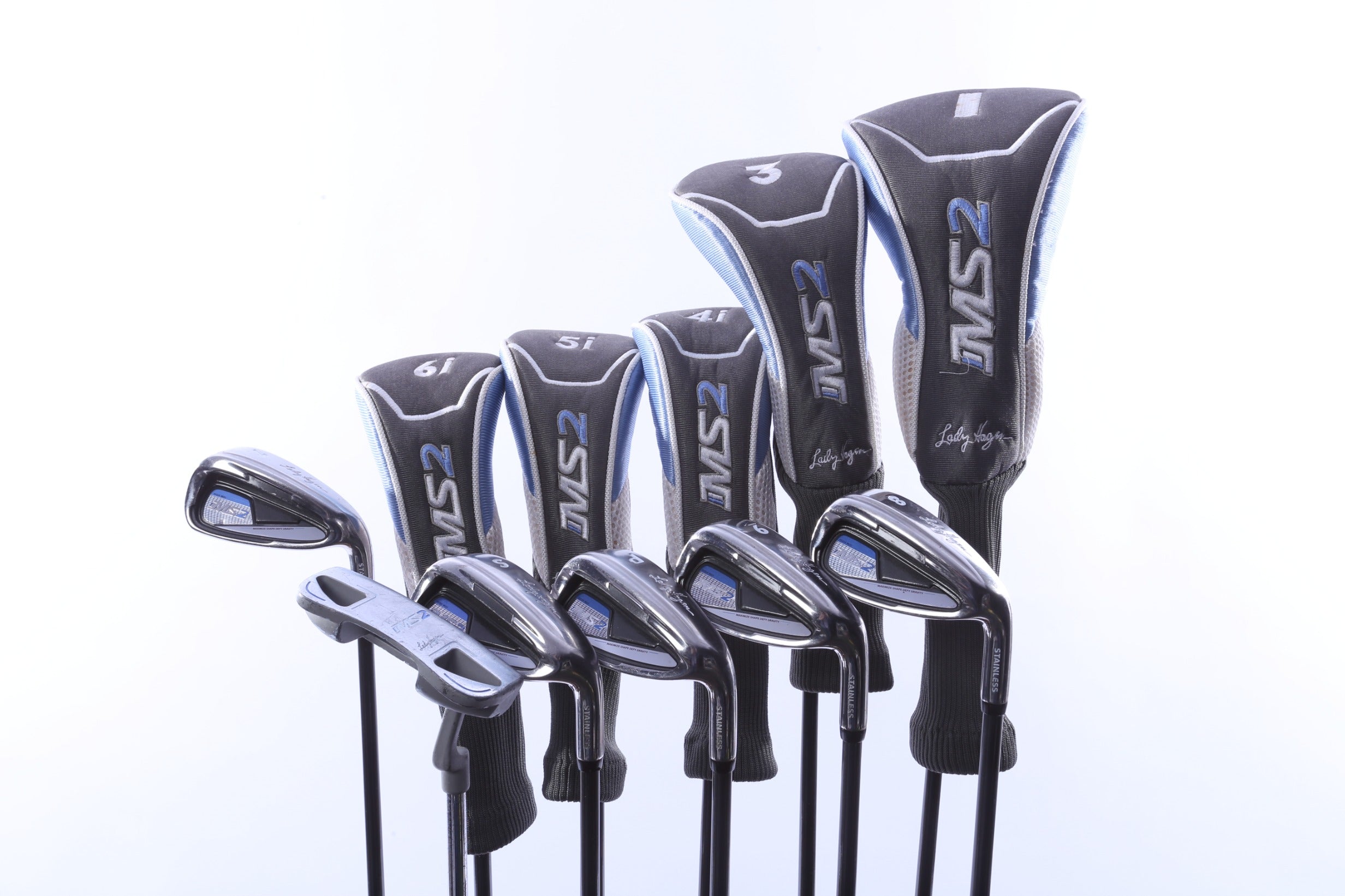 Used Walter Hagen Lady Hagen MS2 Complete Set - Right-Handed - 1W, 3W, 4-6H, 7-PW, SW - Ladies Flex-Next Round