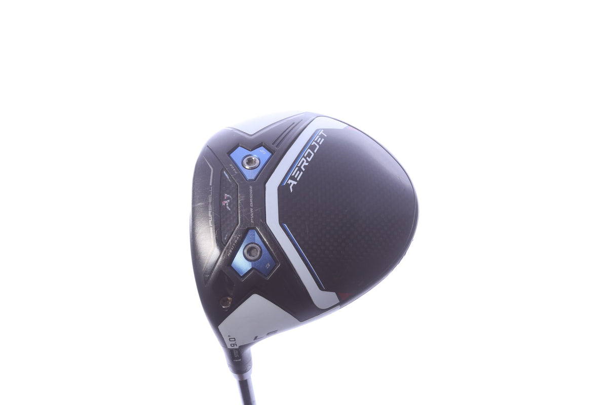 Used Cobra AeroJet LS Driver - 9 Degrees - Stiff Flex Mitsubishi Kai'li White - Left-Handed-Next Round
