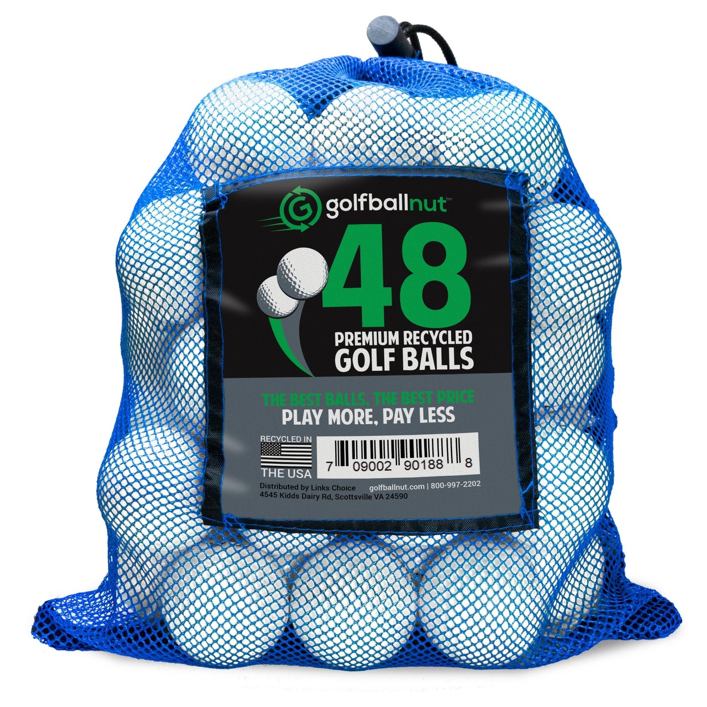 TopFlite White Bulk Mix Mint Used Recycled Golf Balls Mesh Bag Included