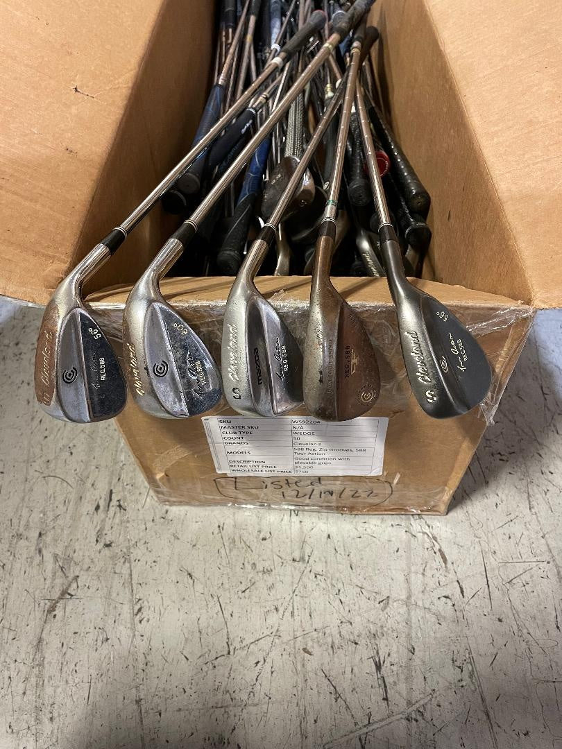 Wholesale Lot of 50 Cleveland 588 Reg, 588 Tour Action, and Zip Groove Wedges Bargain-Next Round